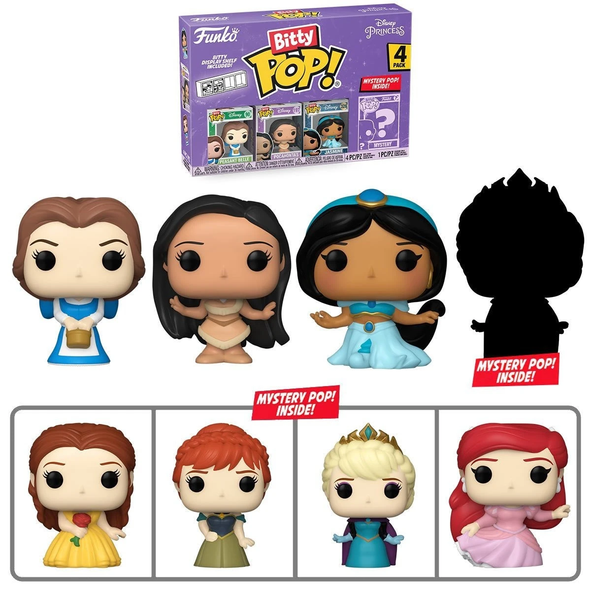 FUNKO Disney Princess 4-Pack Series 2 Bitty Pop! 3 FUNKO Disney Princess 4-Pack Series 2 Bitty Pop!