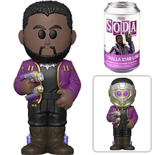 FUNKO Marvel What If T'Challa Star-Lord Soda Vinyl Figure 3 FUNKO Marvel What If T'Challa Star-Lord Soda Vinyl Figure