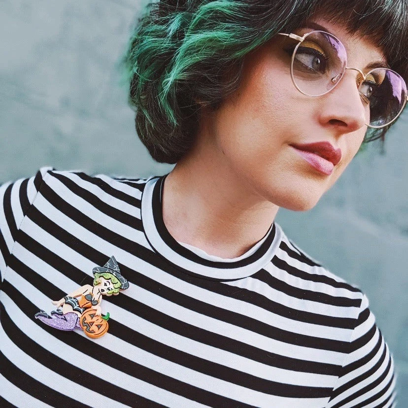 Lipstick & Chrome Bewitching Belle Halloween Brooch 7 Lipstick & Chrome Bewitching Belle Halloween Brooch - Image 5