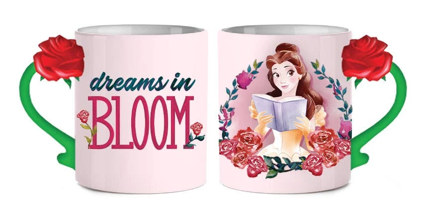 Disney Belle Dreams In Bloom Roses 20oz Shaped Handle Mug 3 Disney Belle Dreams In Bloom Roses 20oz Shaped Handle Mug