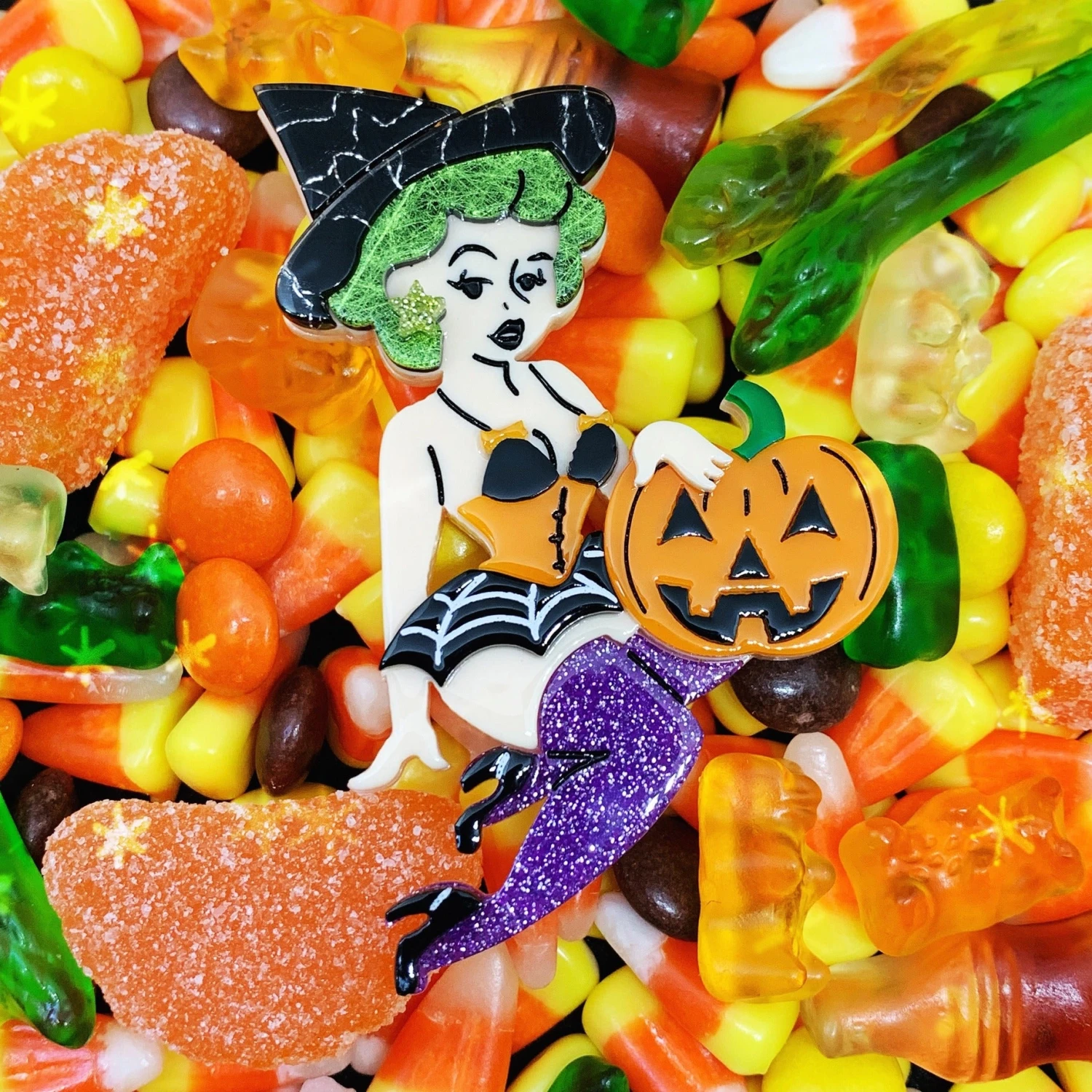 Lipstick & Chrome Bewitching Belle Halloween Brooch 4 Lipstick & Chrome Bewitching Belle Halloween Brooch - Image 2