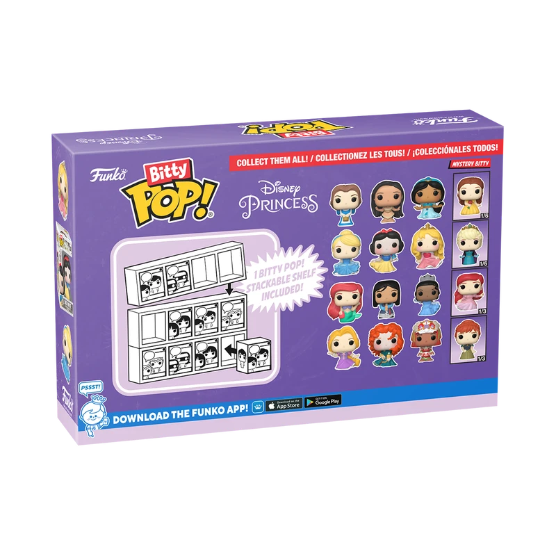 FUNKO Disney Princess 4-Pack Series 2 Bitty Pop! 6 FUNKO Disney Princess 4-Pack Series 2 Bitty Pop! - Image 4