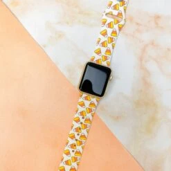 Candy Corn (White) Printed Silicone Watch Band - M/L