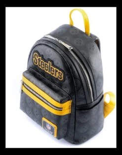 Loungefly NFL Pittsburgh Steelers Logo AOP Mini Backpack -Toy Haven NFLBK0001 SteelersAllOverBlackPrintMiniBackPack Q3.jpg HiRes