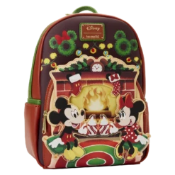 Loungefly Disney Mickey Minnie Hot Cocoa Fireplace Light Up Mini Backpack