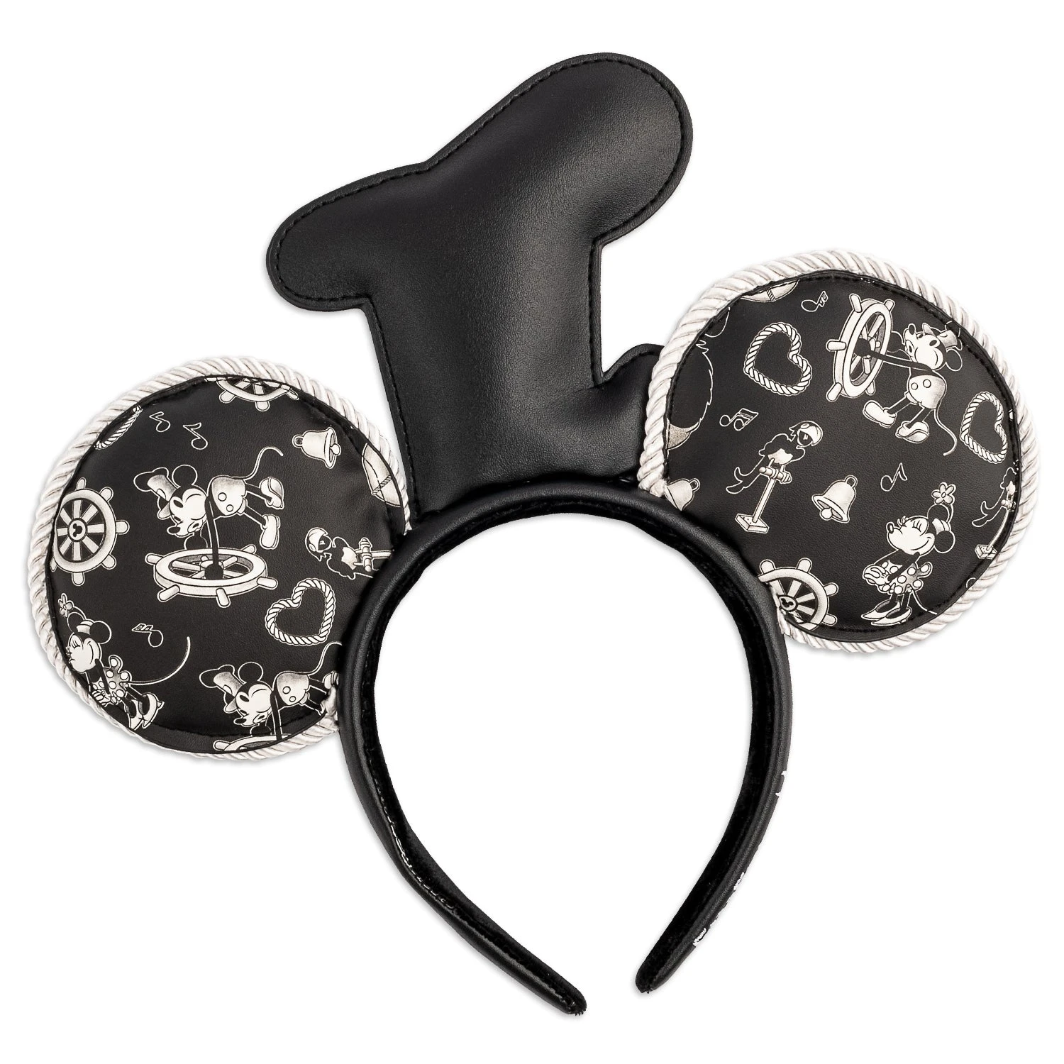 Loungefly Disney Steamboat Willie Applique Hat Rope Piping Ears Headband 4 Loungefly Disney Steamboat Willie Applique Hat Rope Piping Ears Headband - Image 2