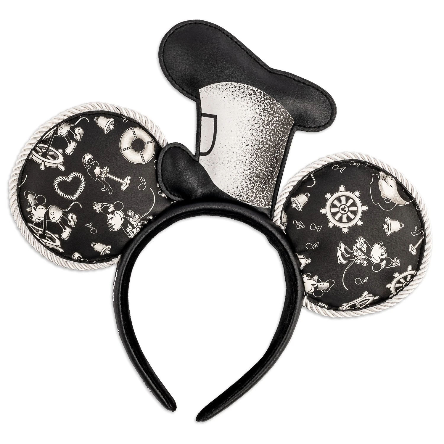 Loungefly Disney Steamboat Willie Applique Hat Rope Piping Ears Headband 3 Loungefly Disney Steamboat Willie Applique Hat Rope Piping Ears Headband