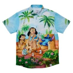 Loungefly Disney Lilo And Stitch Beach Scene Camp Shirt