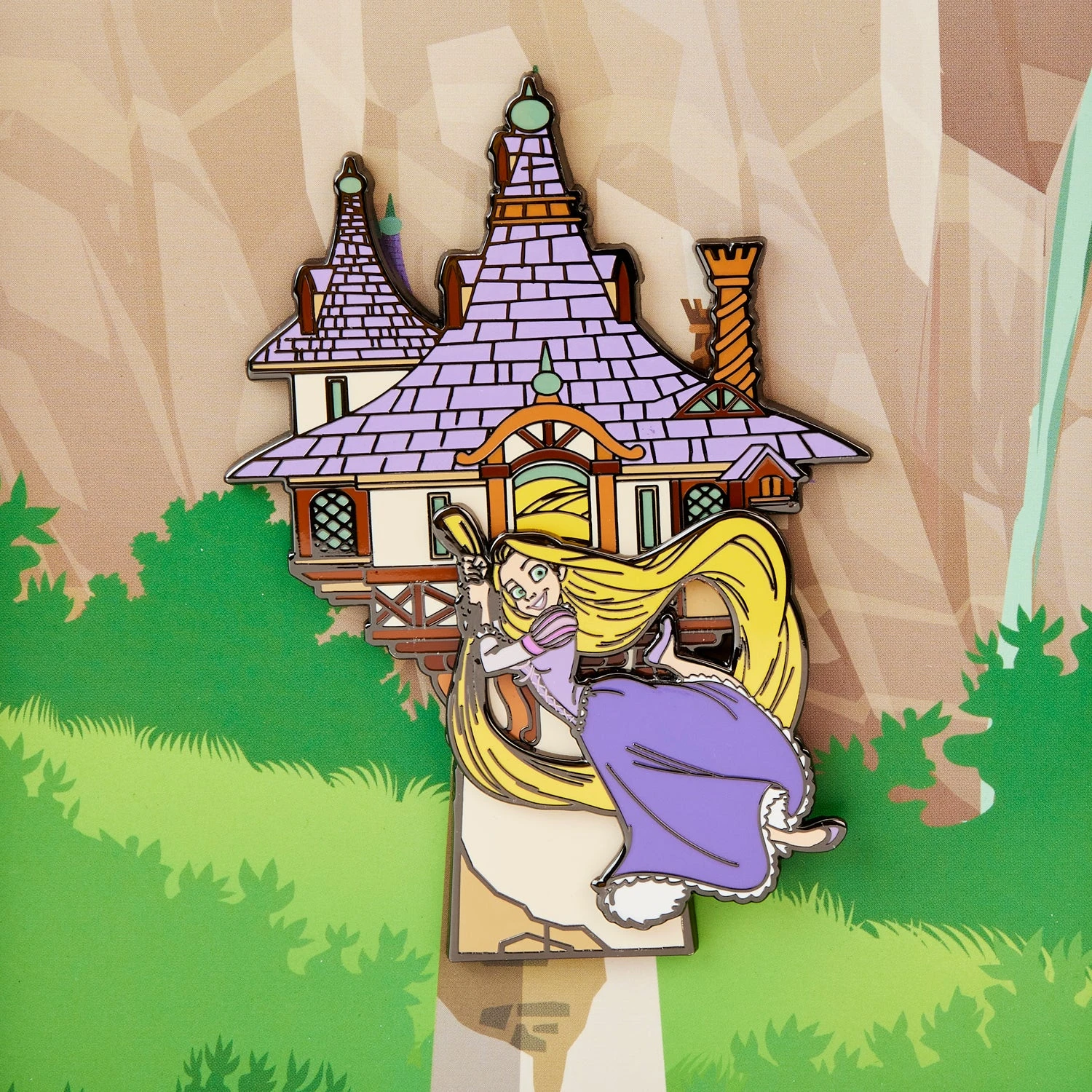 Loungefly Disney Tangled Rapunzel Swinging From Tower 3 Inch Collector Box Pin 7 Loungefly Disney Tangled Rapunzel Swinging From Tower 3 Inch Collector Box Pin - Image 5