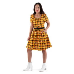 Loungefly Stitch Shoppe Minnie Mickey Spooky Gingham "Laci" Dress -Toy Haven WDSSDR0023 SpookyMinnieMickeyGin 4