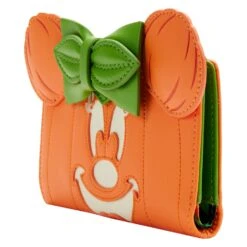 Loungefly Disney Glow Face Pumpkin Minnie Flap Wallet -Toy Haven WDWA2225 LFDISNEYGLOWFACEPUMPKINMINNIEFLAPWALLET0088SIDE