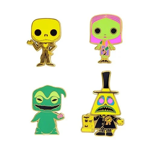 LOUNGEFLY Funko The Nightmare Before Christmas Black Light Pop Pin 4-Pack Set 6 LOUNGEFLY Funko The Nightmare Before Christmas Black Light Pop Pin 4-Pack Set - Image 4