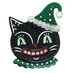 Johanna Parker X Lipstick & Chrome Mini Chrismaween Cat Brooch