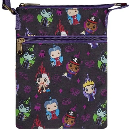 LOUNGEFLY POP! Disney Villains Print Passport Bag 3 LOUNGEFLY POP! Disney Villains Print Passport Bag