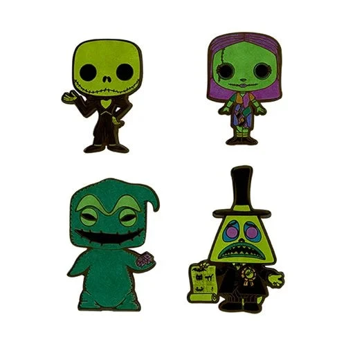 LOUNGEFLY Funko The Nightmare Before Christmas Black Light Pop Pin 4-Pack Set 5 LOUNGEFLY Funko The Nightmare Before Christmas Black Light Pop Pin 4-Pack Set - Image 3