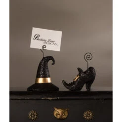 Witch Hat And Shoe Place Card Holder And Ornament Set Of 2